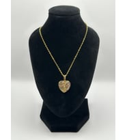Arnes Jewelry Çelik Zirkon Taşlı Kalpli Kolye Gold - Silver (Gold)