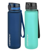 Uzspace 2'li Tritan Matara Seti 1000 ml Büyük Boy 14 Farklı Renk Seçeneği FiftyFifty (Lacivert - Royal Mavi)