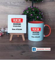 Hukuk Okuduğumu Söylemiş Miydim Dekoratif Taş, Kupa Bardak Kırmızı Hediye (Model 12)
