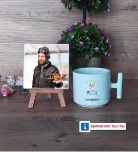 Pilot Fotoğraflı Dekoratif Taş, Kupa Bardak Beyaz Hediye (Model 12)
