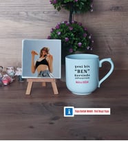 Motto Yeni Bir Ben Fotoğraflı Dekoratif Taş, Kupa Bardak Beyaz Hediye (Model 5)