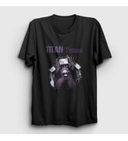 Presmono Unisex Beyaz Titan Tvman Skibidi Toilet T-Shirt 482740tt (Siyah)