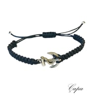 Handcraftedbyoz, Unisex, Paraşüt, Makrome El yapımı, Çapa Bileklik (Lacivert)