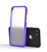 Apple iPhone 7 Kılıf Zore Fri Mat Yüzey Renkli Kenar Kılıf (Mor)