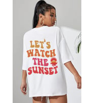Unisex Lets Watch The Sunset Tasarım Tshirt (Beyaz)