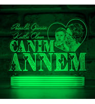 Kişiye Özel Anneler Günü Hediyesi, Canım Annem 3D Lamba (Yeşil)