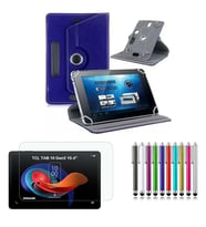 TCL TAB 10 Gen2  10.4" Uyumlu Standlı Tablet Kılıfı + Kırılmaz Ekran Koruyucu+ Dokunmatik Kalem (Lacivert)