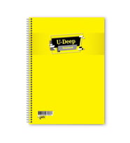 Düz 96 Yaprak Spiralli Defter A4 Boy Plastik Kapak (1 Adet ) (Sarı)