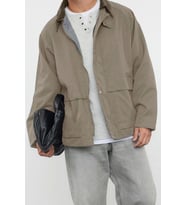 Tasarım Düz Astarlı Yaka Standart Regular Ceket Unisex Regular Fit Kadife Yaka Detaylı Mont (Taş)