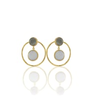Kadir Jewellery 22 Ayar Altın Kaplama Kadın Halka Küpe -El İşçiliği Ve Hipoalerjenik Küpe (Gri)