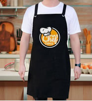 BK Gift Kişiye Özel İsimli Chef Tasarımlı Profesyonel Siyah Mutfak Önlüğü, Aşçı Önlüğü, Şef Önlüğü, Arkadaşa Hediye-1 (Model 1)