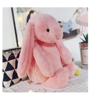 HEDİYELİ- Uyku Arkadaşım Uzun Kulak Bunny Peluş Tavşan 65 cm (Pembe)