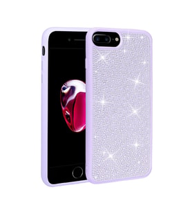 Apple iPhone 7 Plus Kılıf Parlak Taşlı Tasarım Zore Ston Kılıf (Lila)
