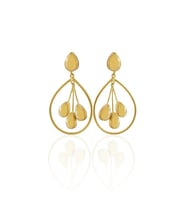 Kadir Jewellery 22 Ayar Altına Kaplama Kadın Sallantılı Küpe -El İşçiliği Ve Hipoalerjenik Küpe (Sarı)