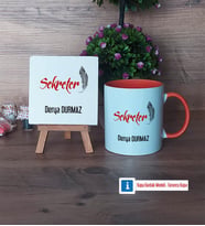 Sekretere Hediye Dekoratif Taş, Kupa Bardak Kırmızı Hediye (Model 12)