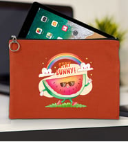 BK Gİft Yaz Temalı-7 Tablet Çantası 30x21cm(12 Renk Seçeneği), Ipad Çantası, Baskılı Tablet Kılıfı (Kiremit)