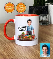 Kişiye Özel Karikatürlü Diyetisyen Kupa Bardak Beyaz Diyetisyenler Günü Hediyesi Erkek Diyetisyene Hediye (Turuncu)