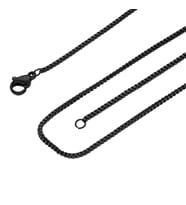 Chavin 1,5 mm. 45 cm. ince Çelik Kolye Bayan Zinciri eb29 (Siyah)