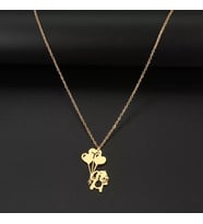Kişiye Özel 925 Ayar Gümüş Sevimli Fil Balon Kolye (Gold)