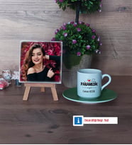 Paramedik Fotoğraflı Dekoratif Taş, Ahşap Altlıklı Türk Kahvesi Fincanı Hediye (Model 9)