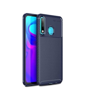 Huawei P30 Lite Kılıf Karbon Silikon Case (Lacivert)