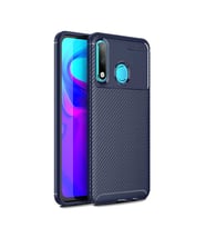 Huawei P30 Lite Kılıf Karbon Silikon Case (Lacivert)