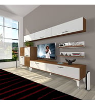 Decoraktiv Eko 8 Slm Std Silver Tv Ünitesi Tv Sehpası (Beyaz - Kahverengi)