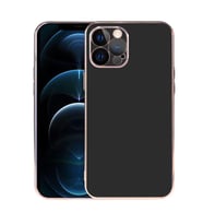 Uyumlu Model Apple iPhone 12 Pro Max Kılıf A+ Goldy Tarz Kapak (Siyah)