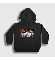 Presmono Unisex Çocuk Beyaz Le sserafim K Pop Kapüşonlu Sweatshirt 438491tt (Siyah)