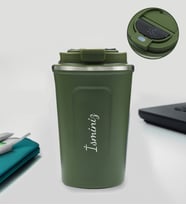 Kişiye Özel Dereceli 380 Ml Kaydırmaz Termos (Yeşil)