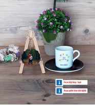Doğum Günü Hediyesi Türk Kahvesi Fincanı Ahşap Altlıklı ve Fotoğraflı Ahşap Anahtarlık Hediye (Model 7)