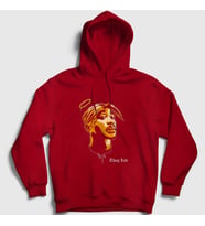 Presmono Unisex Kırmızı Angel Tupac Shakur Kapüşonlu Sweatshirt 45632tt (Kırmızı)