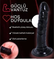5" 12 cm Asya Vantuzlu Dildo  Alıştırma Plug Ten veya Siyah 1 Adet Sensual Care SC (Siyah)