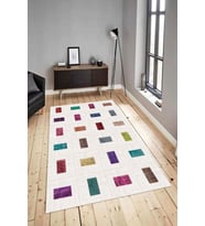 Dijital Baskılı Yıkanabilir Kaymaz Modern Renkli Salon Halısı Mutfak Halısı Yolluk ND-HY-1071 (Bej)