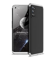 Realme 7 Pro Kılıf 3 Parça Slim Sert Silikon Kapak AYS (Siyah-Gri)