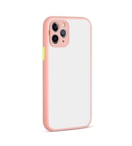Apple iPhone 12 Pro Kılıf Zore Hux Düğme ve Kapak Zıt Renk Kılıf (Pembe)