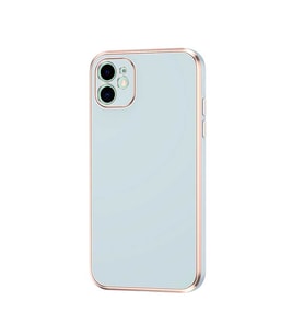 Apple iPhone 12 Kılıf Zore Bark Kenarları Altın Renk Kılıf (Lacivert)