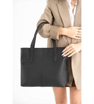 BC Barse Collection Sert Tote Kadın Omuz Çantası (Siyah)