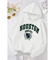 Unisex Cartoon Face Siyah Beyaz Hoodie (A.Beyaz)