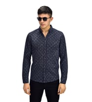 Erkek Spor Jakarlı Uzun Kol Gömlek R6520 BGL-ST03204 (Lacivert)