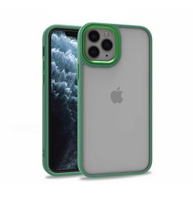 Apple iPhone 12 Pro Kılıf Case, Kamera Lens Korumalı Elektroplatin Kaplama Sert PC Koruyucu Colourful Platinum Serisi (Yeşil)