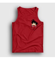 Presmono Unisex Sarı Pocket Goku Anime Dragon Ball Atlet 236693tt (Kırmızı)