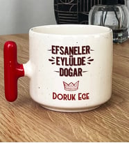 Kişiye Özel Efsaneler Eylülde Doğar Hediye T Kupa Bardak Doğum Günü Hediyesi (Kırmızı)