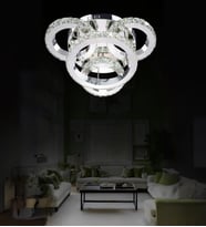 Plato 4'lü Led Avize Plafonyer Taşlı Avize (Krom)