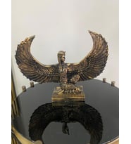 Dekoratif İsis Biblo Mısır Tanrıçası Melek şamdan modeli biblo (Siyah-Altın)