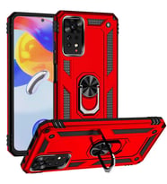 Xiaomi Redmi Note 11 Pro 5G Kılıf Yüzüklü Zırh Tank Vega (Kırmızı)