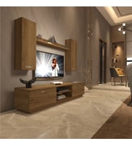 Decoraktiv Eko 5DB Mdf Dvd Tv Ünitesi Tv Sehpası - Parlak Beyaz (PERA MODA)