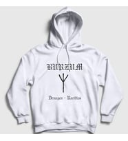 Presmono Unisex Beyaz Draugen Burzum Kapüşonlu Sweatshirt 23752tt (Beyaz)
