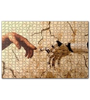 Cakapuzzle Tanrı'nın Eli ve Robot Eli Revizyon  Puzzle Yapboz MDF (Ahşap) (500 Parça)