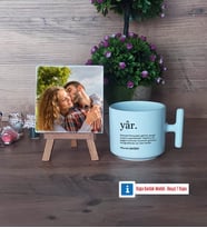 Sevgiliye Hediye Fotoğraflı Dekoratif Taş, Kupa Bardak Beyaz Hediye (Model 12)